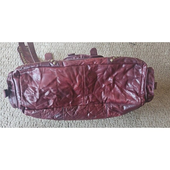 NWOT Sam Edelman Burgundy Leather Patchwork Studded Boho Shoulder Crossbody Bag - Picture 11 of 16